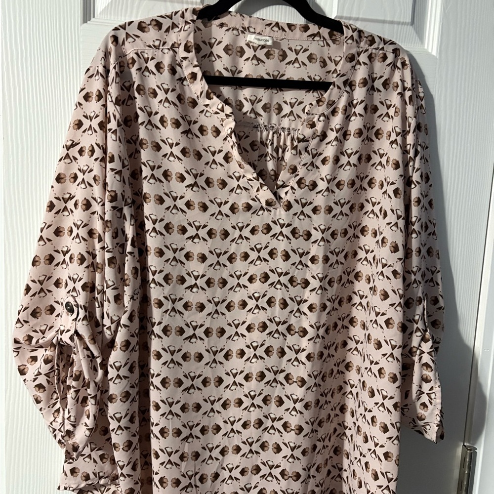 Maurices Cream Puff Sleeve Blouse with Mandarin Collar